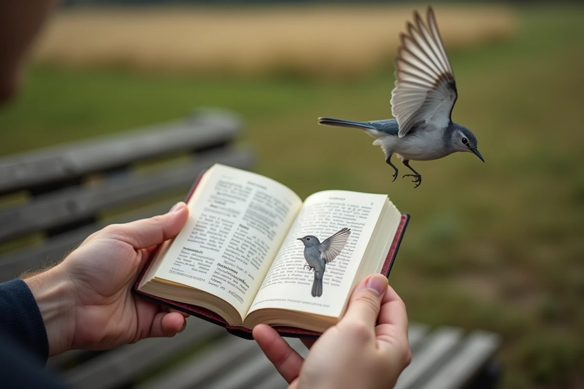 Oiseau en vol près d